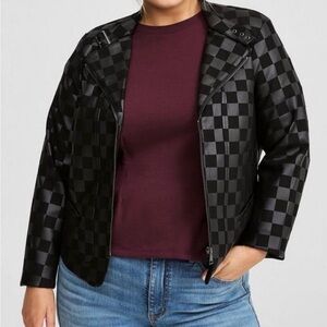 Coated Ponte Zip Front Moto